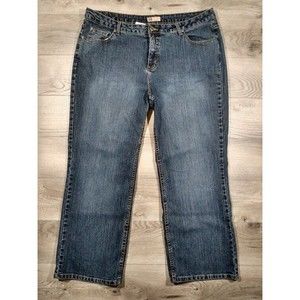 Faded Glory Petite Mid-Rise Stretch Bootcut Jeans Womens 20W Cotton Blend Denim